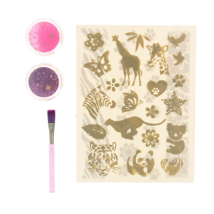 Набор "Body Tattoo" 2 уп.блесток д/тела, 1 вкл.с накл./для кожи, 1 кисточка