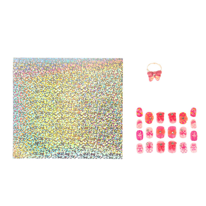 Набор "Дизайн ногтей": 20 3D-наклеек, кольцо, 6+