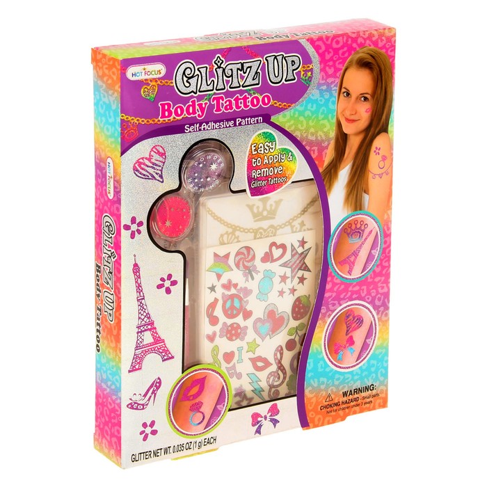 Набор "Body Tattoo" 1 вкл.с накл.1 вкл.с траф.рис.2 уп.блес-к д/тела,1 кисть,1 вкл.блес.накл 28820