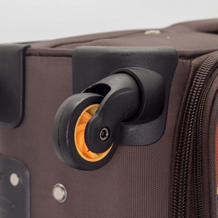 Чемодан малый с расширением на молнии 20", 1 отдел, наружный карман, 4 колеса, кодовый замок, цвет шоколадный