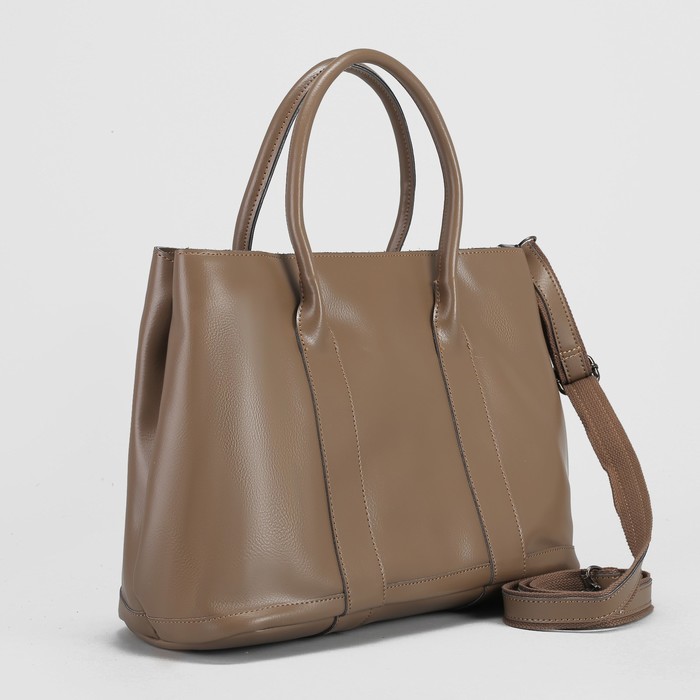 Сумка женская, отдел с перегородкой на молнии, с расширением, наружный карман, цвет хаки