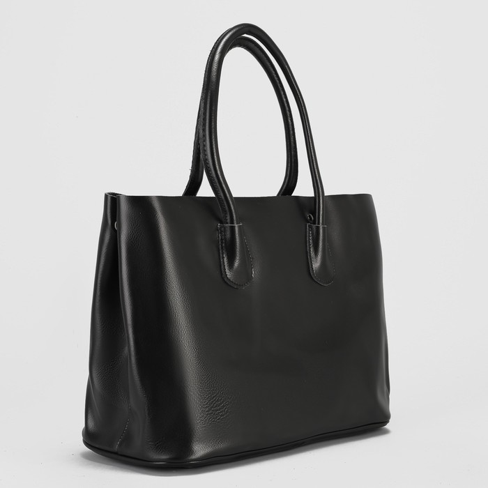 Сумка женская, отдел с перегородкой на молнии, с расширением, 2 наружных кармана, цвет чёрный