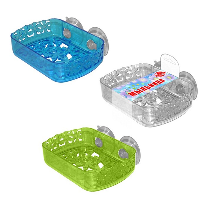 Мыльница, на присосках, цвет МИКС