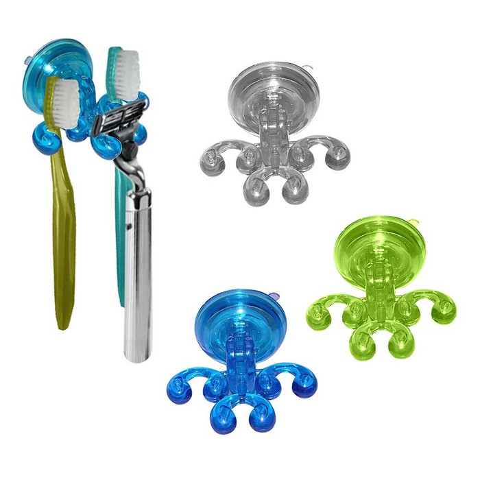 Подставка для зубн щеток на присоске, цвет МИКС