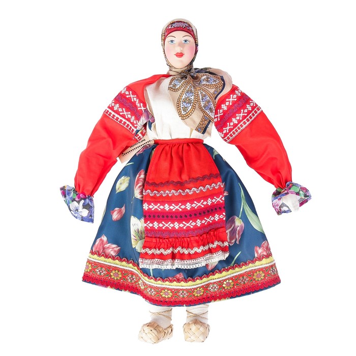 Сувенирная кукла "Женский костюм Московской губернии (в платке)", МИКС