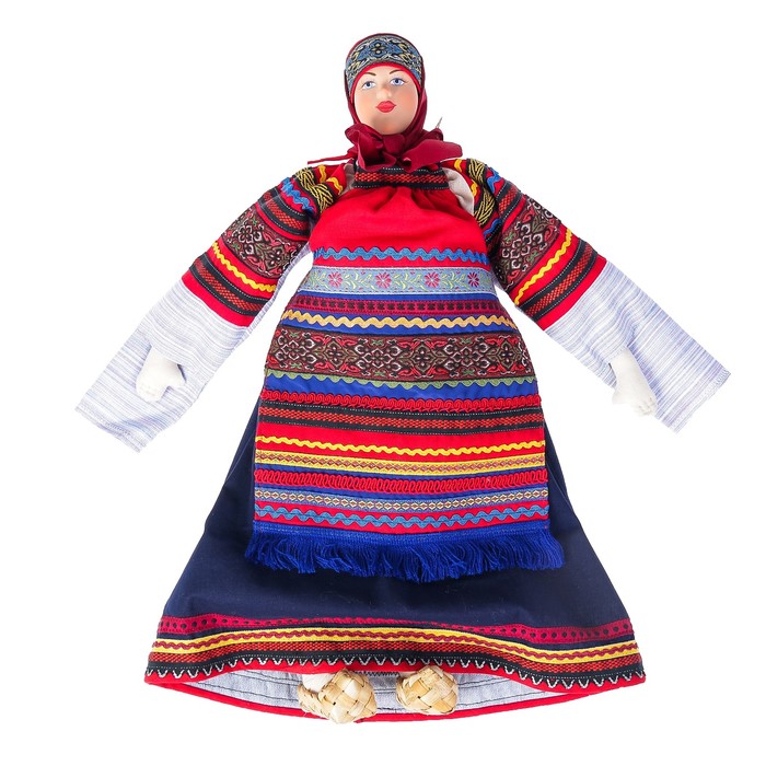 Сувенирная кукла "Женский костюм Московской губернии (синий сарафан)"