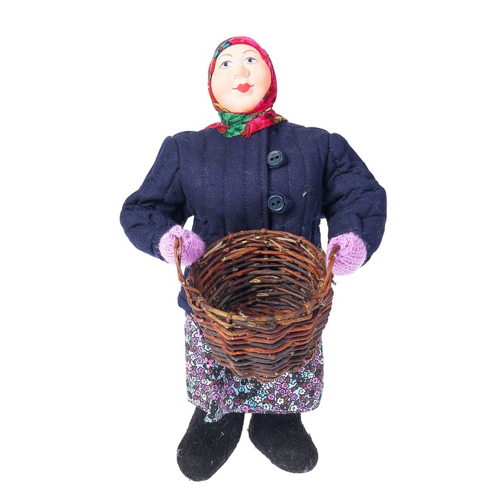 Сувенирная кукла "Баба с корзиной"