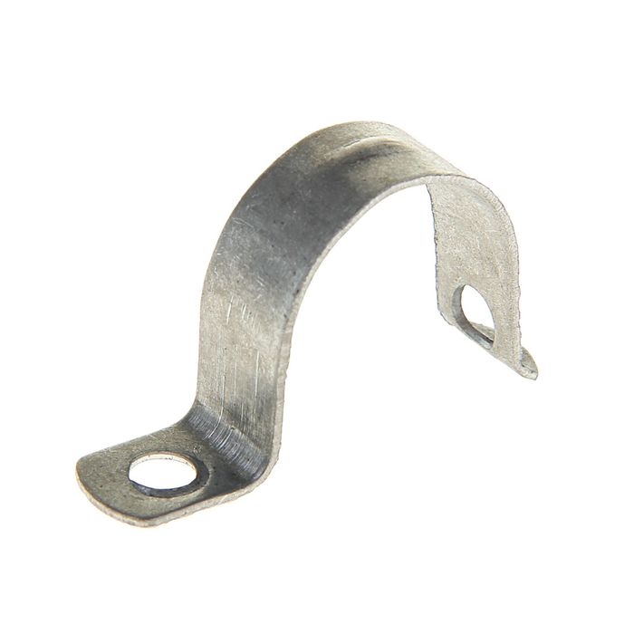 Скоба металл. 1 лапковая d 25-26 мм (набор 100шт)   Уценка,не комплект 79 шт.