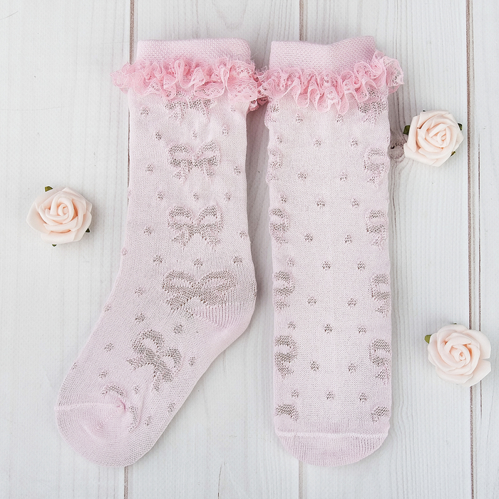 Гольфы Крошка Я "Бантики" 8-10 см, 6-9 мес , 80% хл.,17% п/с, 3% эл.