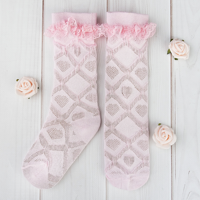 Гольфы Крошка Я "Сердечки" 8-10 см, 6-9 мес , 80% хл.,17% п/с, 3% эл.