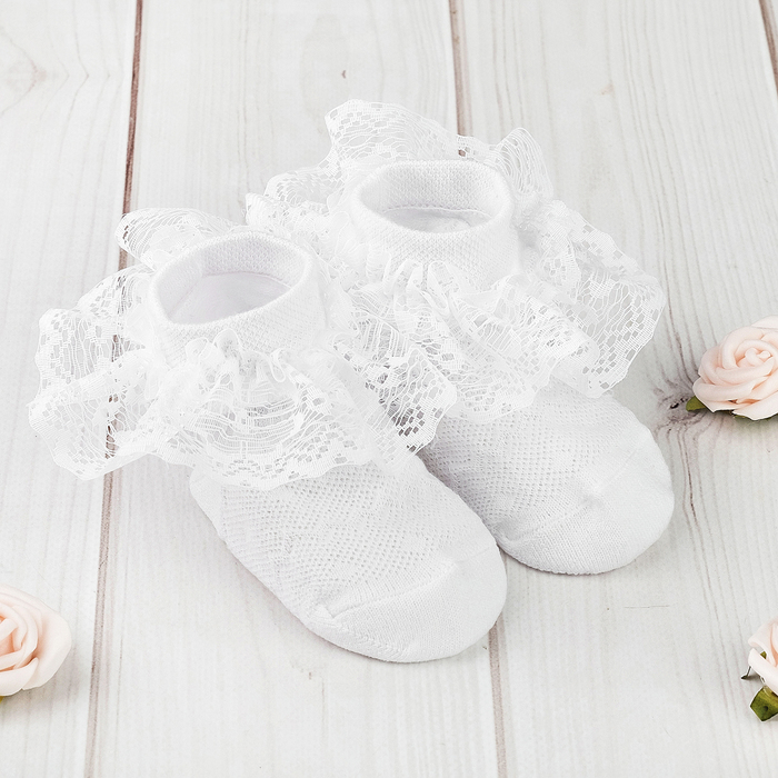 Носки Крошка Я "Кружево" 12-14 см, 1-2 года, 80% хл.,17% п/с, 3% эл.