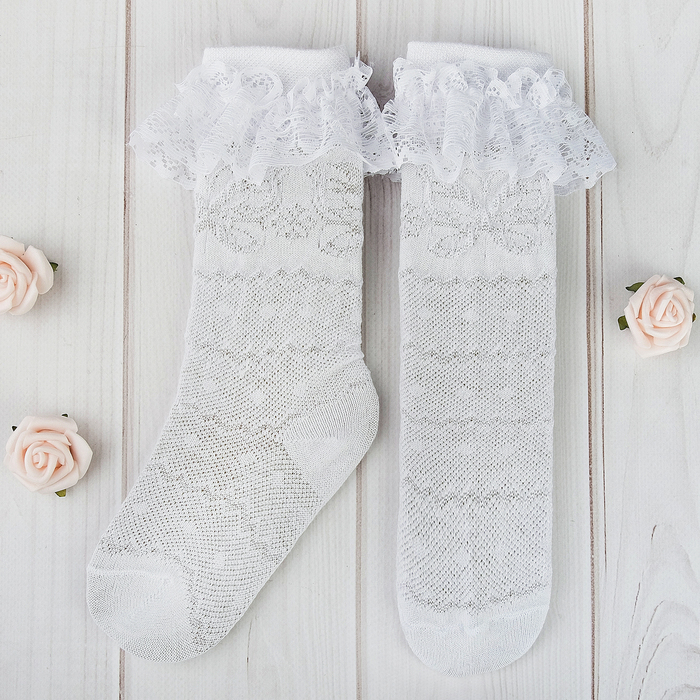 Гольфы Крошка Я "Кружево" 10-12 см, 9-12 мес, 80% хл.,17% п/с, 3% эл.