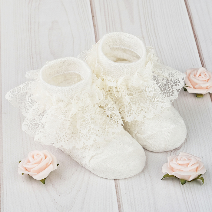 Носки Крошка Я "Цветочки" 8-10 см, 6-9 мес , 80% хл.,17% п/с, 3% эл.