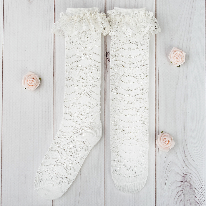 Гольфы Collorista "Цветочки" 14-16 см, 2-3 года, 80% хл.,17% п/с, 3% эл.