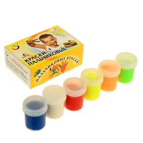 Краски пальчиковые, набор 6 цветов x 40 мл, экспоприбор, для детей от 1 года Ош