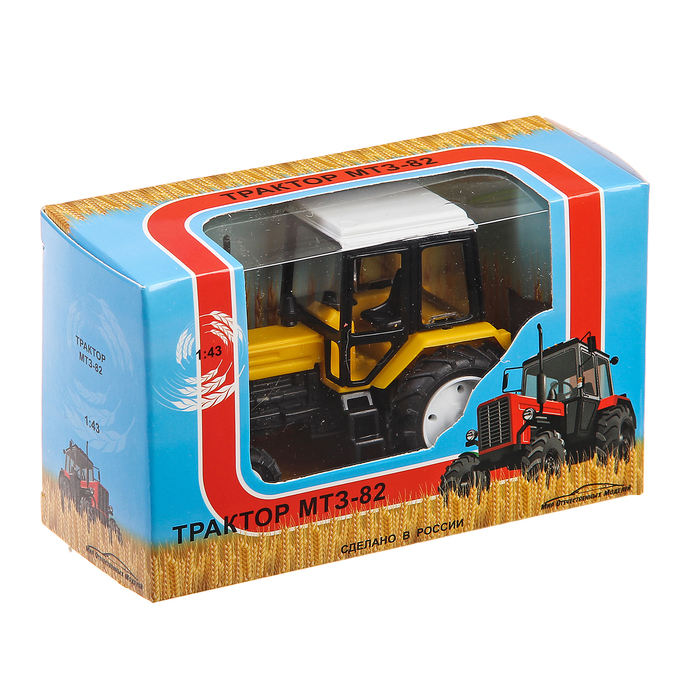 Трактор "Люкс", чёрно-жёлтый, масштаб 1:43