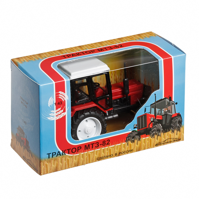 Трактор "Люкс", чёрно-красный, масштаб 1:43