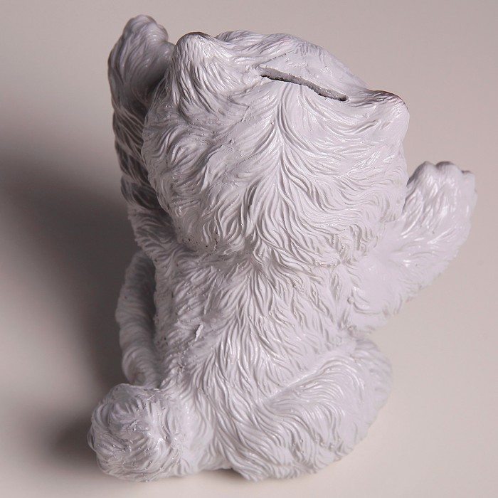 Копилка "Пушистый котенок" серый 18см