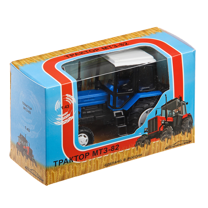 Трактор "Люкс", чёрно-синий, масштаб 1:43
