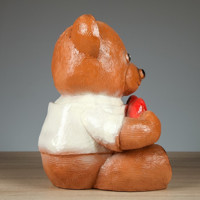 Копилка "Мишка с сердцем" коричневый 27см