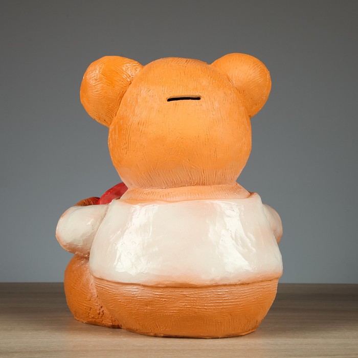 Копилка "Мишка с сердцем" коричневый 27см