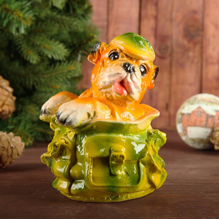 Копилка "Собака в рюкзаке" 14см