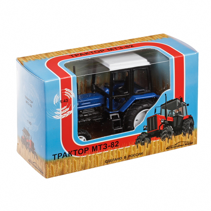 Трактор МТЗ-82 Люкс-2 синий с белой кабиной 1:43 160362