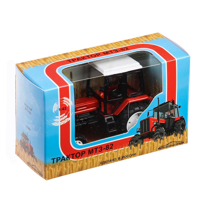 Трактор МТЗ-82 Люкс-2 красный с белой кабиной 1:43 160364