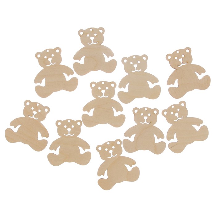 Набор заготовок для декупажа "Мишка", 10штук, 7см