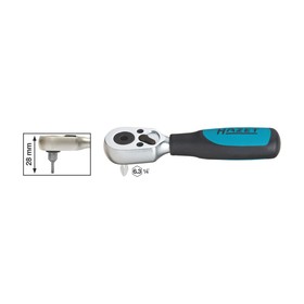 

Трещотка HAZET 863BK, реверсивная, для бит, короткая