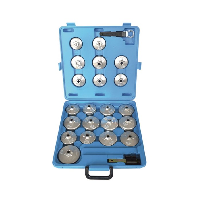 Набор съемников WIEDERKRAFT WDK-65342, для масляных фильтров, в комплекте 21 чашка, кейс