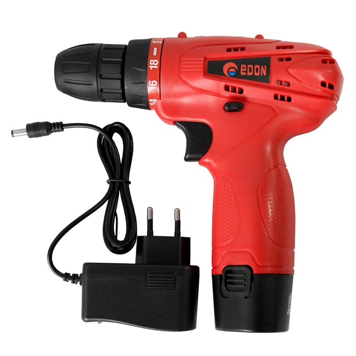 Шуруповерт EDON CF-1201, 12В, 1.5 А/ч, 30 Нм, БЗП 10мм