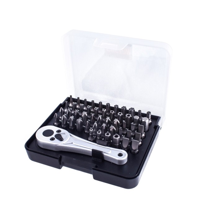 Набор бит CUSTOR HL-51AOSBT1A34A, с трещоткой, 51 предмет, PH,PZ,SL,HEX,TORX