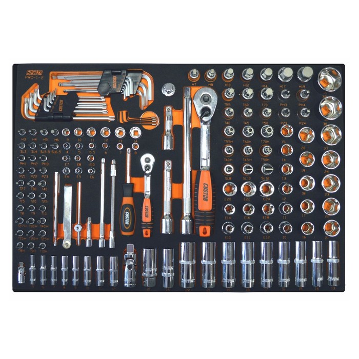Набор инструментов CUSTOR PRO-1-2, 178 предметов, 1/2", 1/4", в ложементе