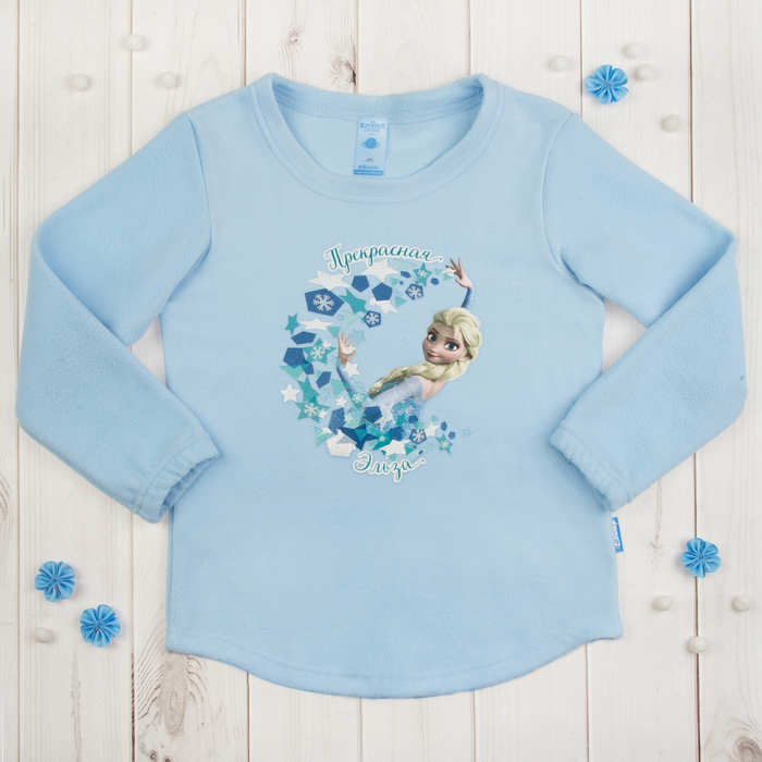 Джемпер "Эльза" Холодное сердце, голубой, рост 98-104 (30) см, 3-4 года, флис