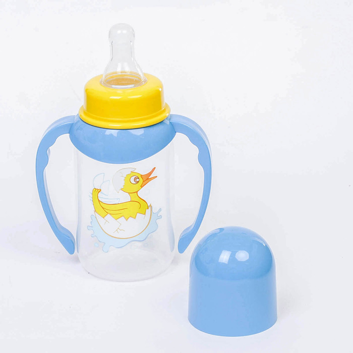 Бутылочка для кормления «Малыш из яйца» с ручками, классическая, 125 мл, от 0 мес., цвета МИКС