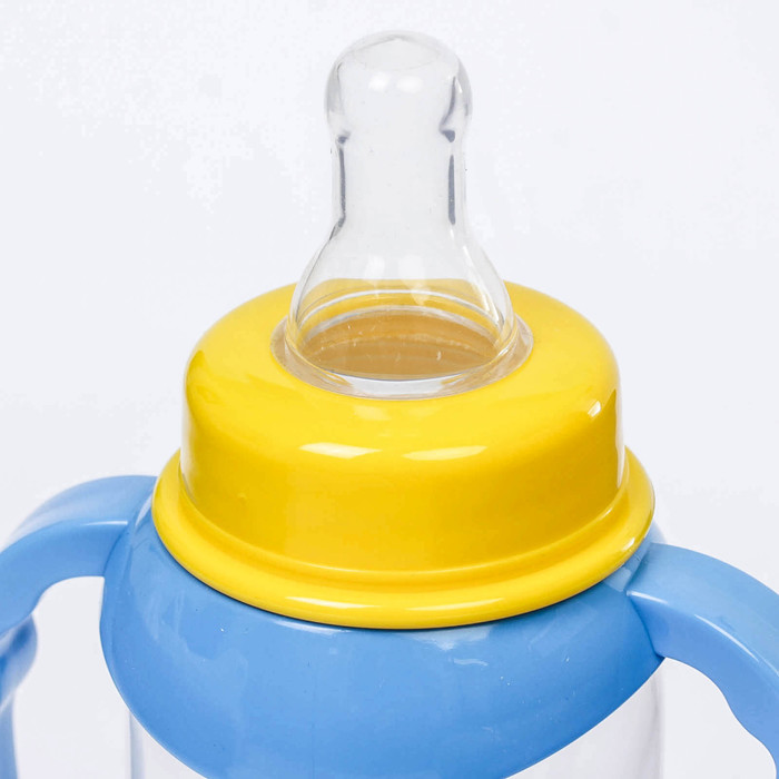 Бутылочка для кормления «Малыш из яйца» с ручками, классическая, 125 мл, от 0 мес., цвета МИКС