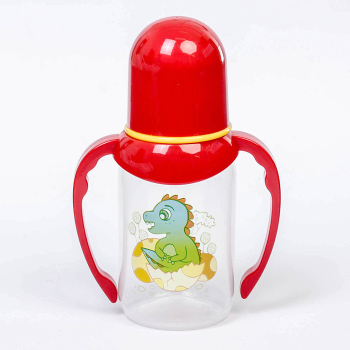 Бутылочка для кормления «Малыш из яйца» с ручками, классическая, 125 мл, от 0 мес., цвета МИКС