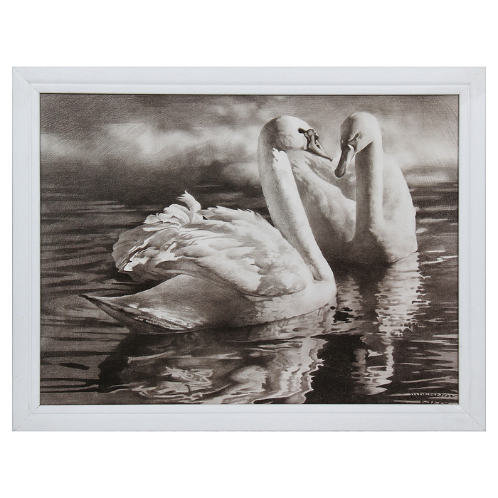 Картина "Два лебедя" 35х45 см