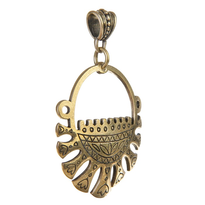 Подвеска оберег «Вятичей» латунь высота 44, ширина 38