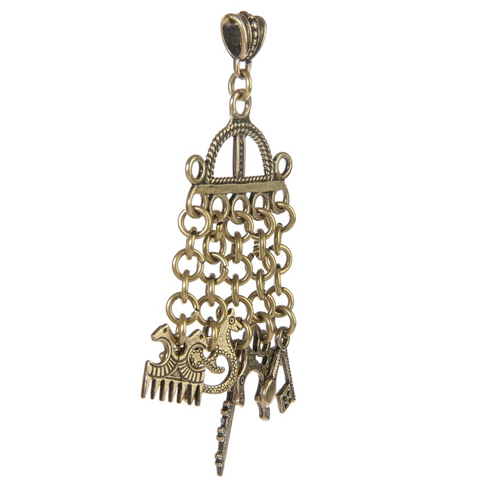 Подвеска оберег «Берегиня» шумящая, латунь