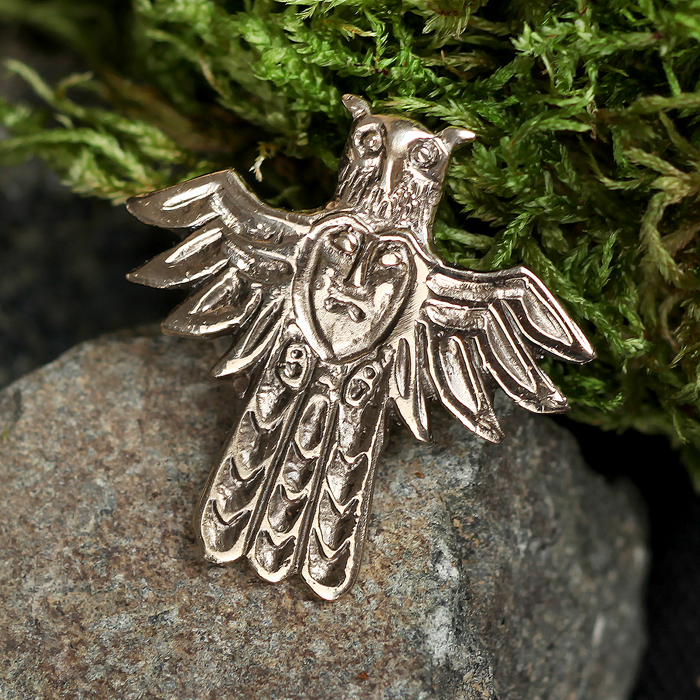 Подвеска оберег «Хранитель духа» латунь высота 31, ширина 31