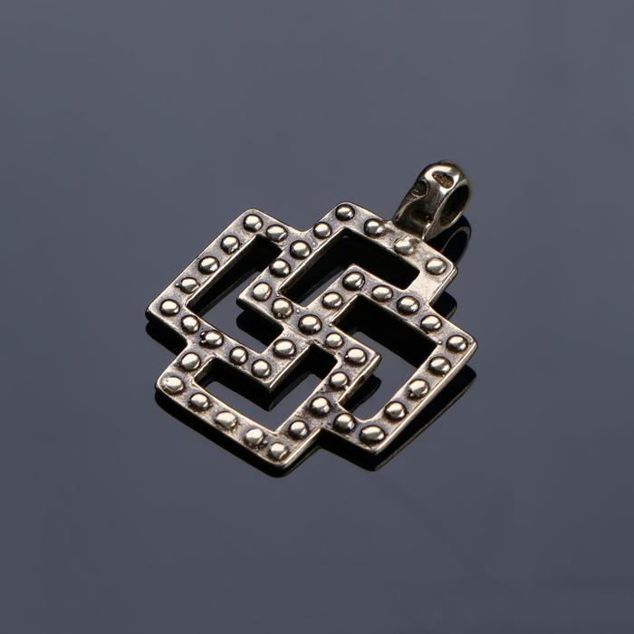 Подвеска оберег «Домонгольский коловрат» латунь