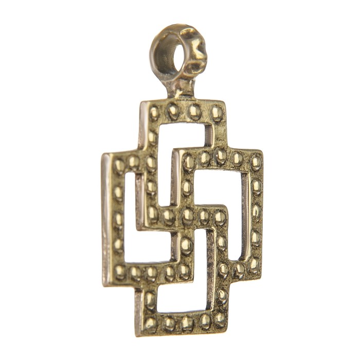 Подвеска оберег «Домонгольский коловрат» латунь