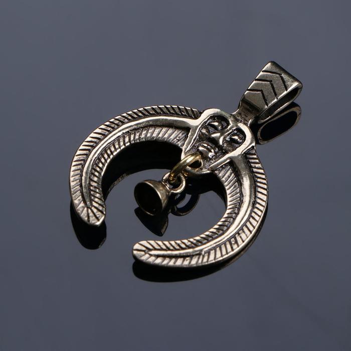 Подвеска оберег «Птицевидный идол» латунь высота 43, ширина 31