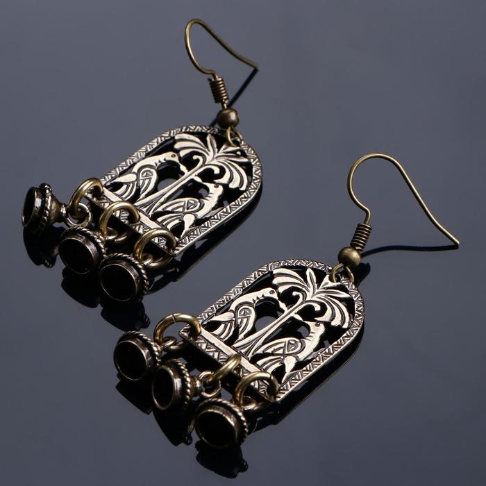 Серьги обереги «Древо жизни» шумящие латунь