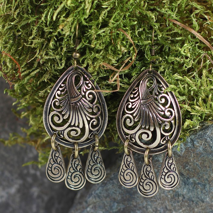 Серьги - обереги «Княжна», шумящие, латунь