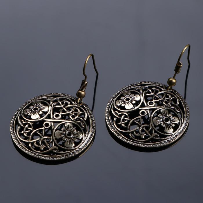 Серьги обереги «Символ бесконечности» латунь