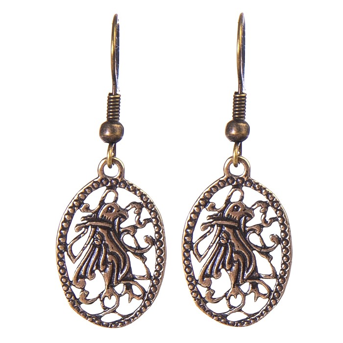 Серьги обереги «Гамаюн» латунь