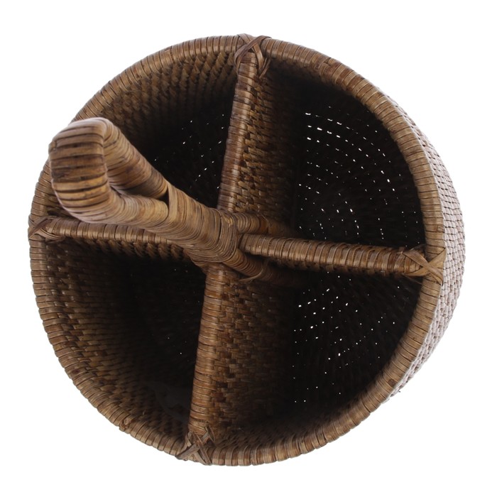 Корзинка для хранения столовых приборов, 20х20х14/30 см, серая, ротанг